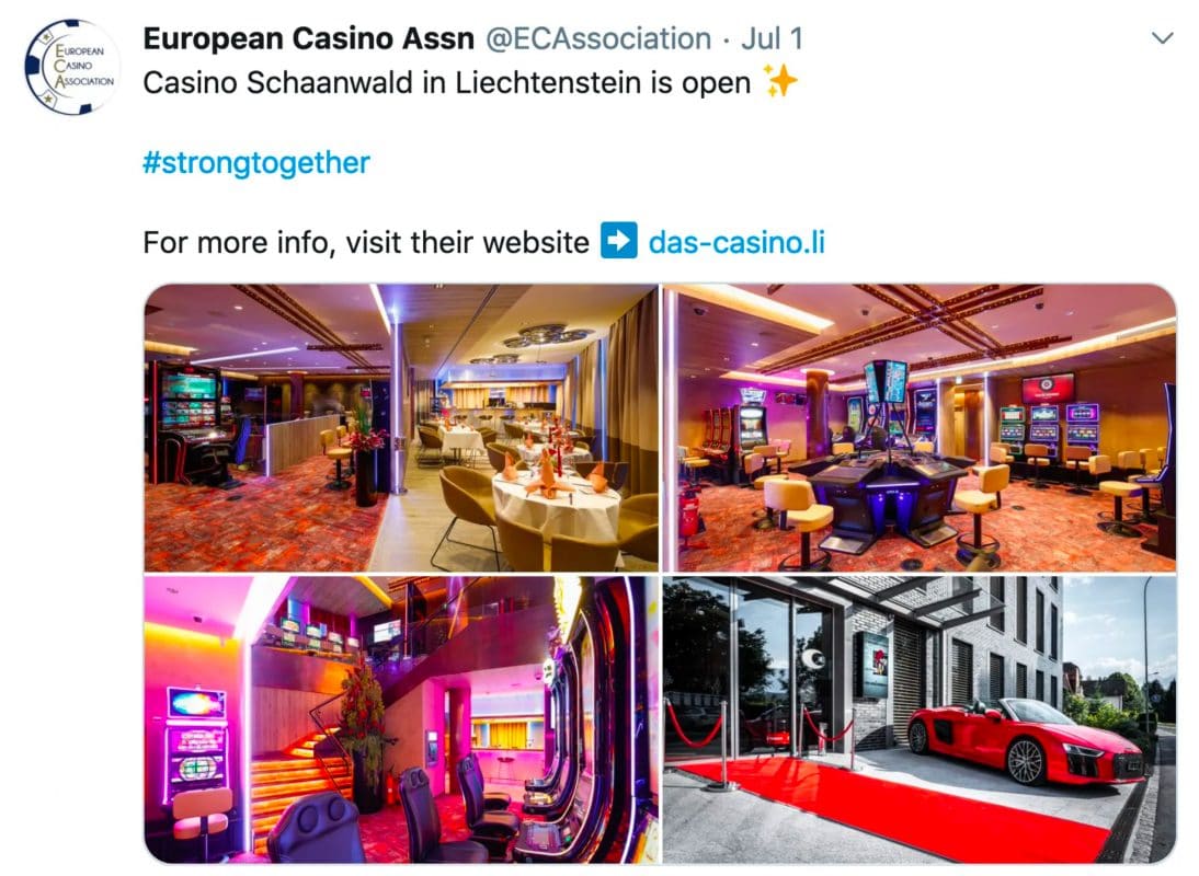 Twitter Post der European Casino Association