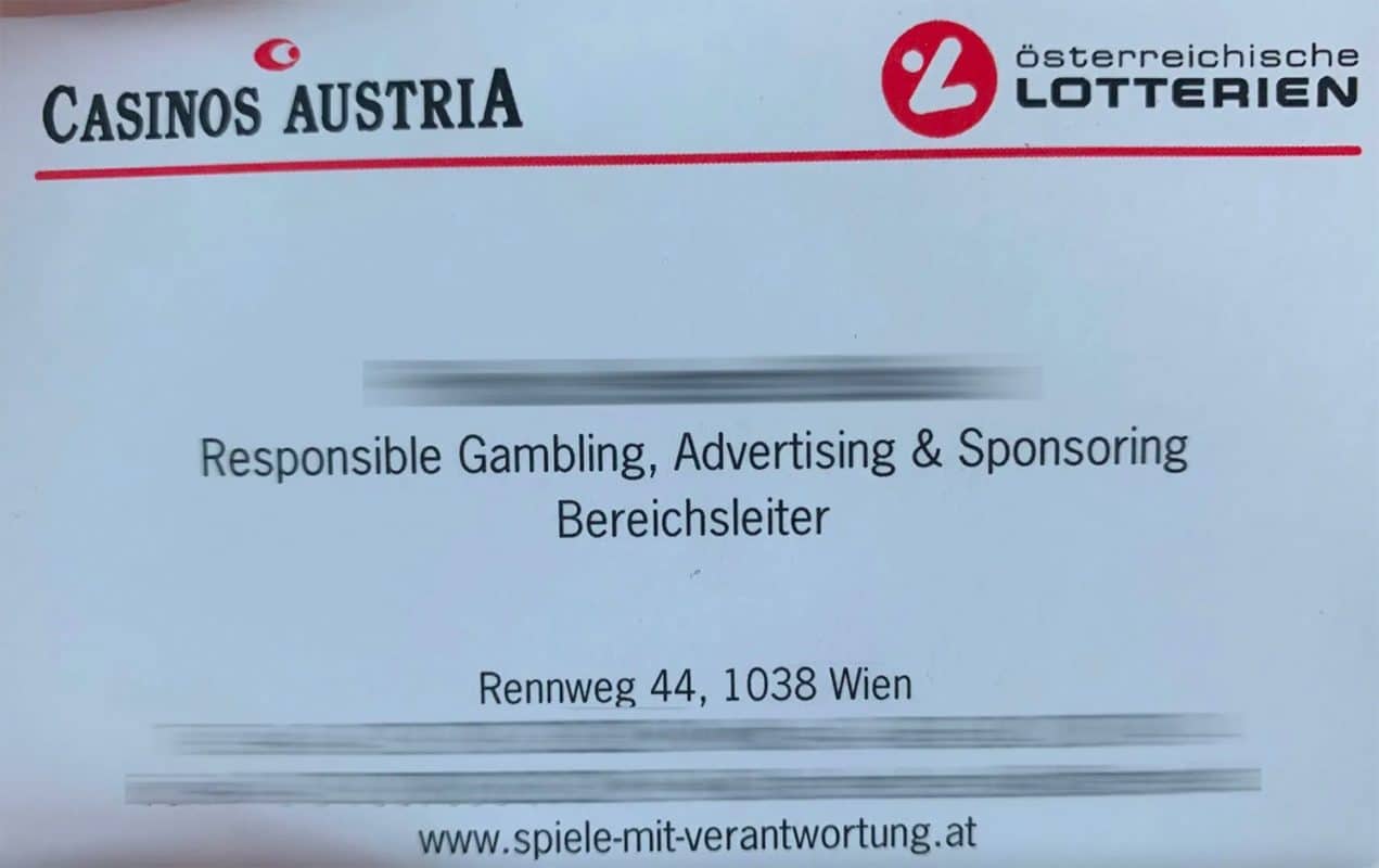 Visitenkarte Casinos Austria